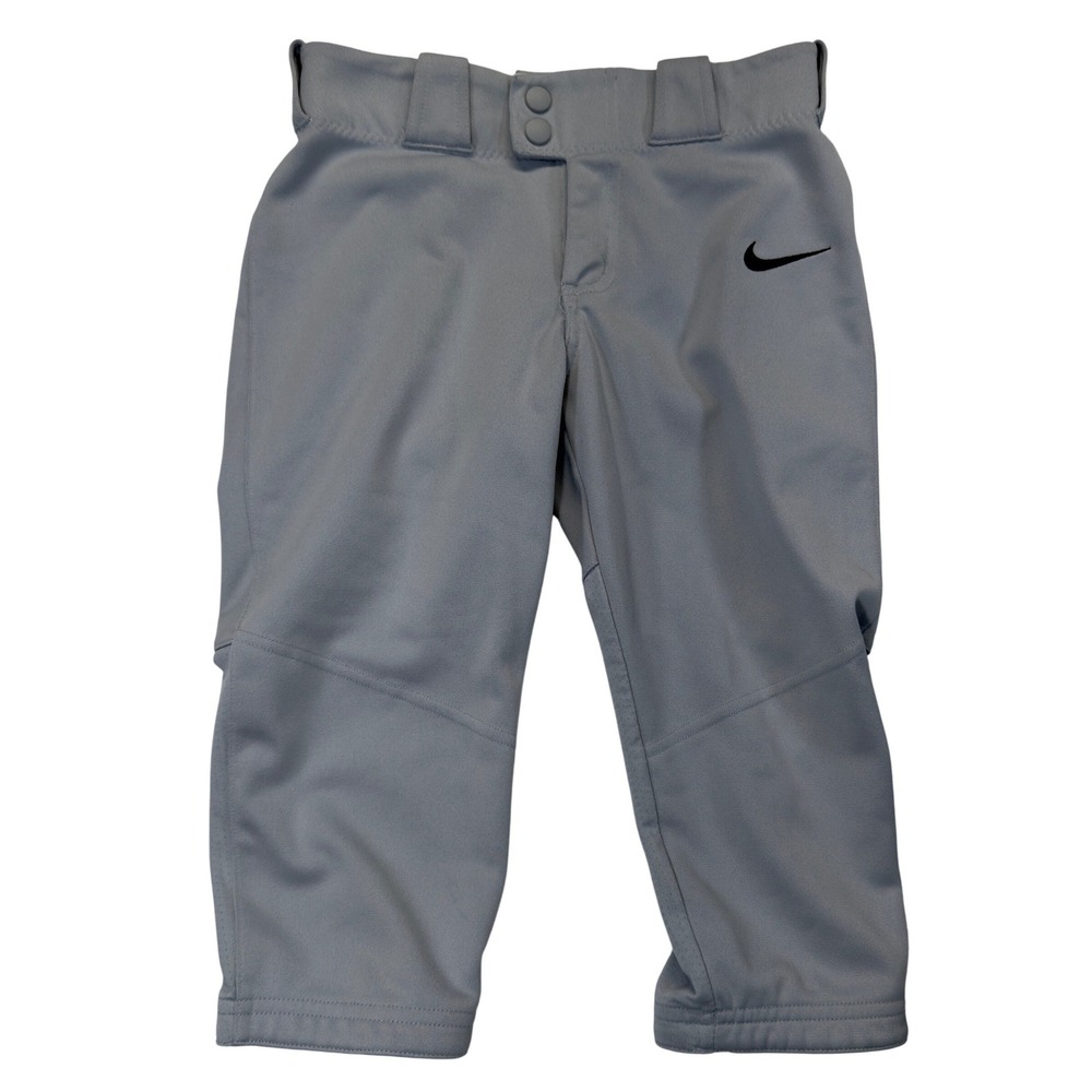 Nike Softball Pants Girls Youth Small Gray Knicker Baseball Swoosh Athletic